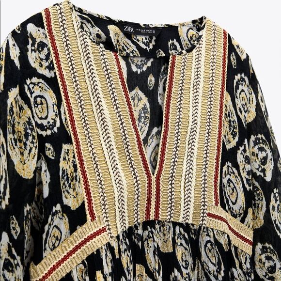 Zara Embroidered Dress Kaftan New Print - Picture 7 of 11